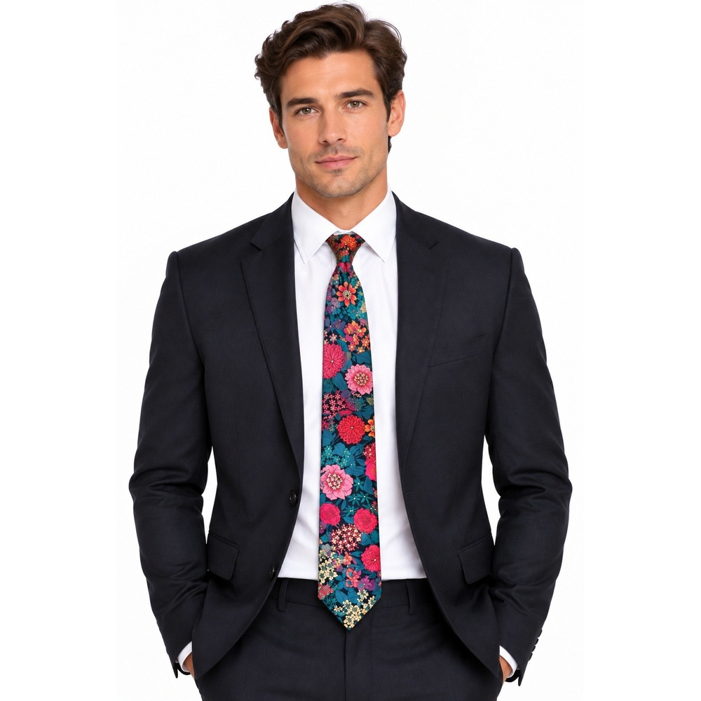J.Crew Men's Floral Printed 100% Cotton Liberty of London Fabric Necktie One Sz